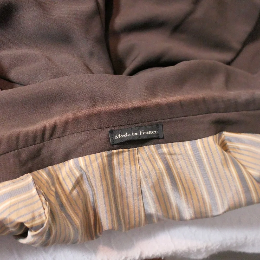 Tiglio Men Suit 48 Brown Super 150s Wool 3-Piece Italian Merino Eclectic Grandpa
